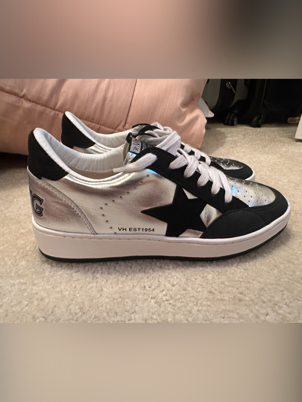 Vintage Havana Tammy sneakers lace up black silver size 8 new